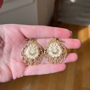 Gold-Plated Lace Filigree Earrings